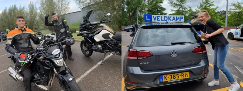 Foto's van mensen die geslaagd zijn voor hun rijbewijs